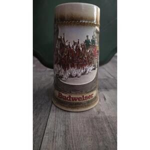 Vtg Staffel Stoneware W Germany Anheuser Busch Beer Stein Clydesdales Horseshoe